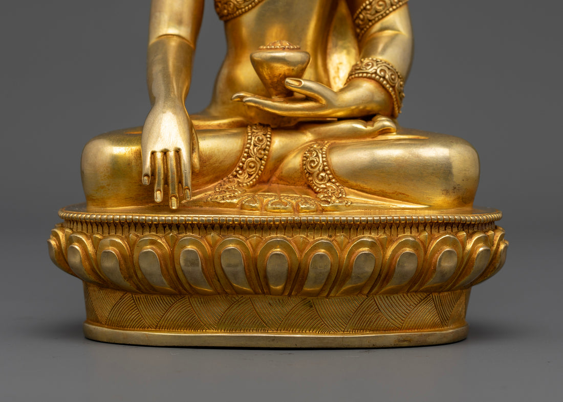 Fine Gold plated Shakyamuni Buddha Statue: Exclusive Collection for Practitioners