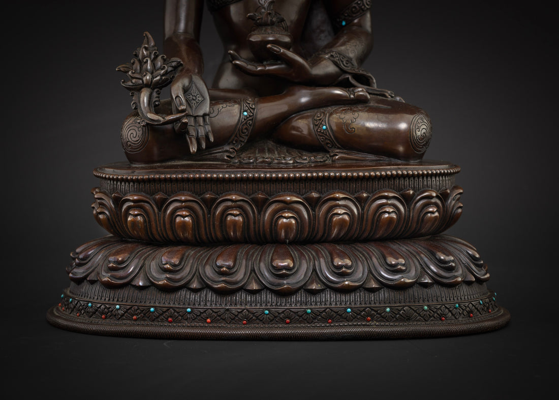 Oxidized Bhaisajyaguru Statue : Healing Buddha