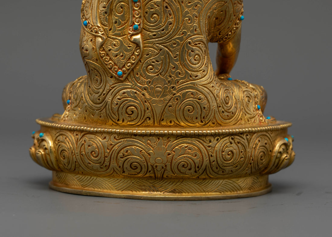 Sacred 8 Inch Gold Shakyamuni Buddha Statue