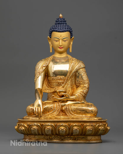 Elegant 12.5 Inch Buddha Shakyamuni for Divine Decor