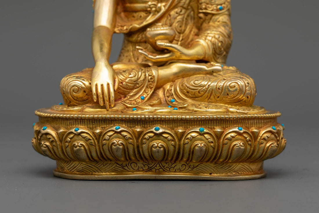 Sacred 8 Inch Gold Shakyamuni Buddha Statue