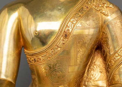 The Golden Beacon: Buddha Shakyamuni’s Illuminated Presence