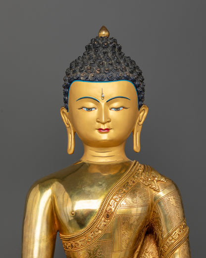 The Golden Beacon: Buddha Shakyamuni’s Illuminated Presence