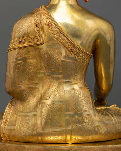 The Golden Beacon: Buddha Shakyamuni’s Illuminated Presence