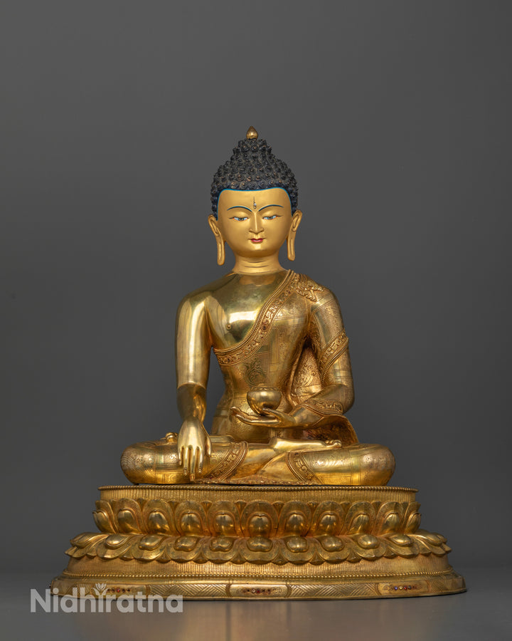 The Golden Beacon: Buddha Shakyamuni’s Illuminated Presence