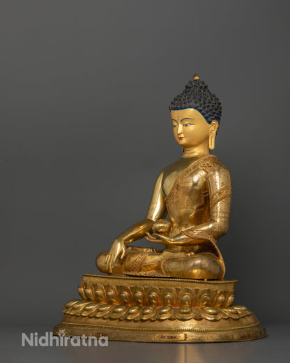 The Golden Beacon: Buddha Shakyamuni’s Illuminated Presence