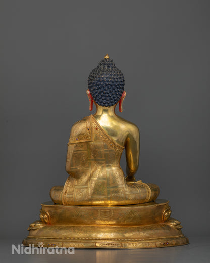 The Golden Beacon: Buddha Shakyamuni’s Illuminated Presence