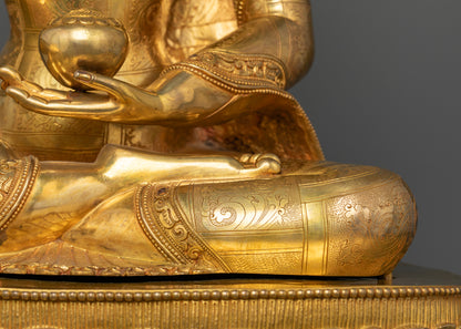 The Golden Beacon: Buddha Shakyamuni’s Illuminated Presence