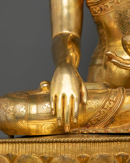 The Golden Beacon: Buddha Shakyamuni’s Illuminated Presence