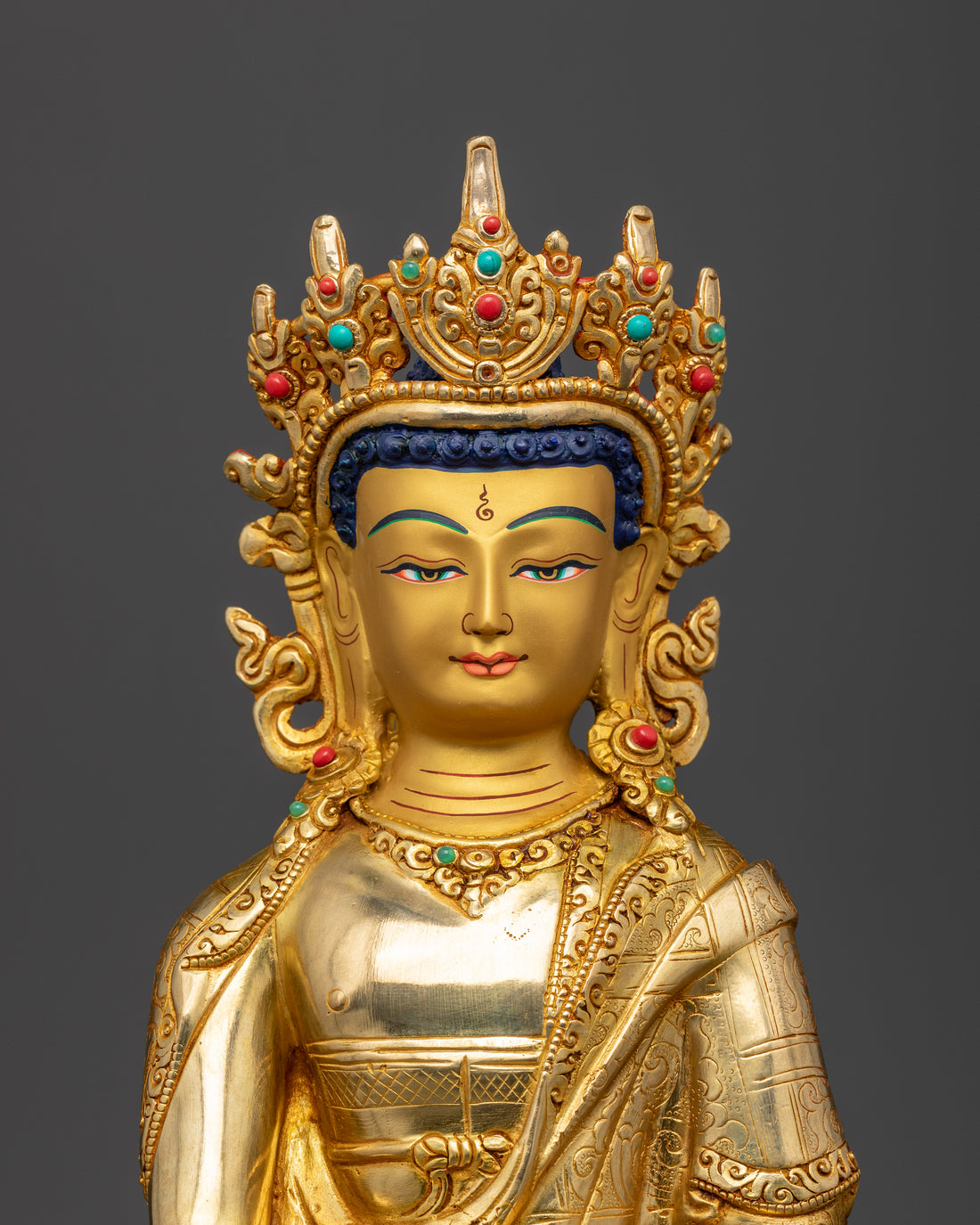 Crowned Buddha Shakyamuni: The Golden Guardian of Dharma