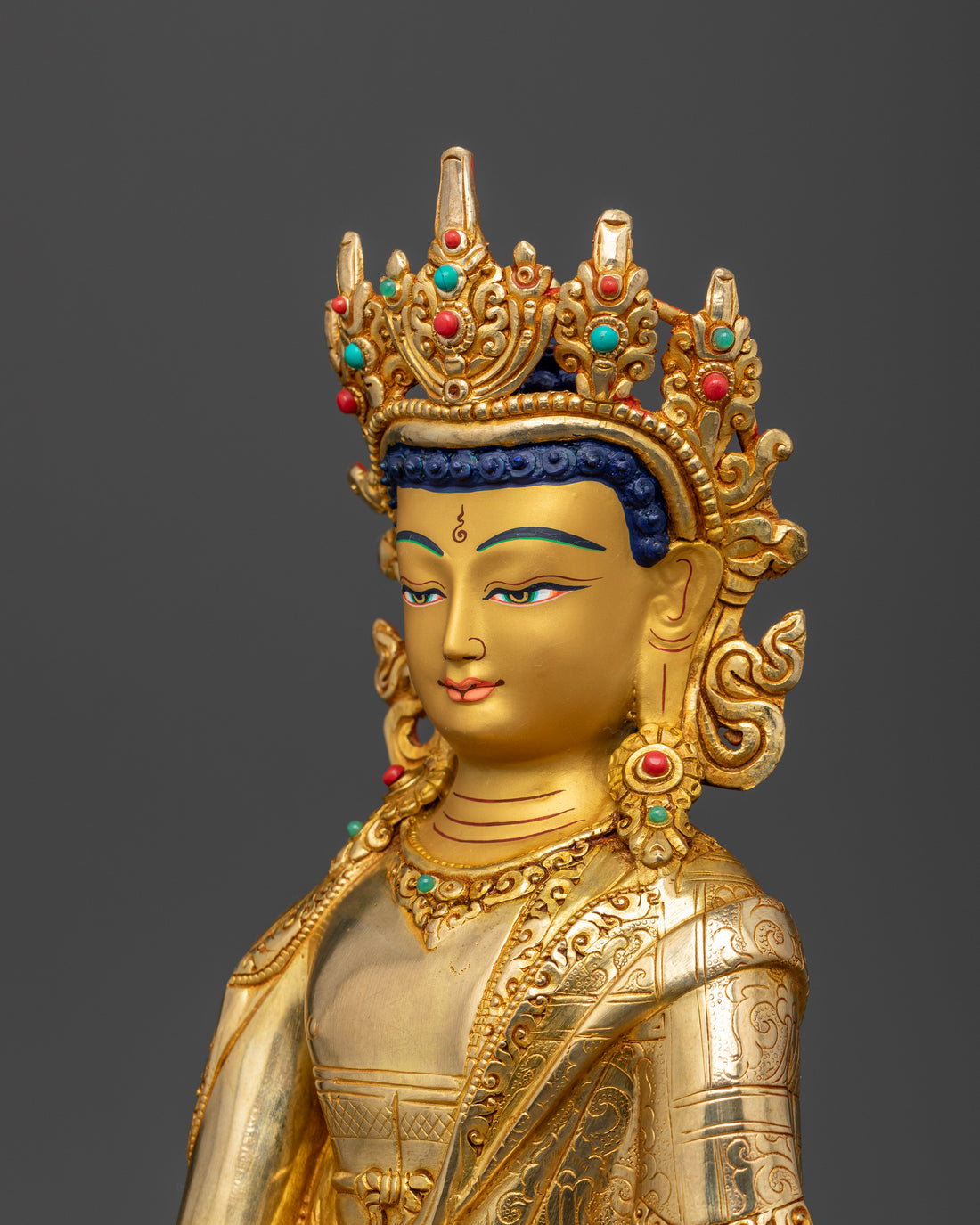 Crowned Buddha Shakyamuni: The Golden Guardian of Dharma