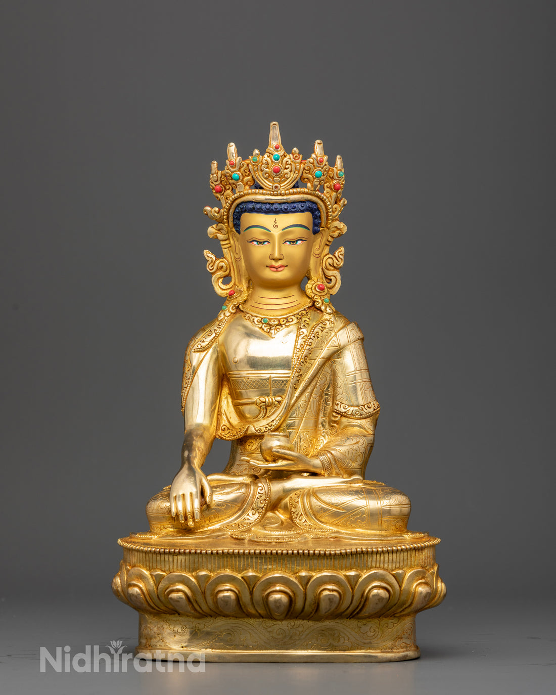 Crowned Buddha Shakyamuni: The Golden Guardian of Dharma