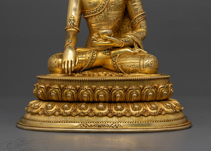 Shakyamuni Buddha wearing Crown Sculpture | Royal Buddha of Enlightenment and Wisdom