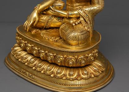 Shakyamuni Buddha wearing Crown Sculpture | Royal Buddha of Enlightenment and Wisdom
