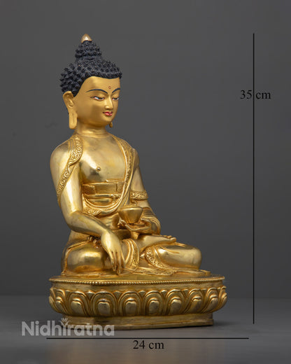 Buddhist Shakyamuni Buddha Statue | Traditional Hand-Carved Sculpture