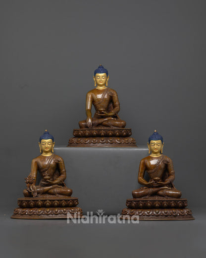 Three Buddha Set Statue | Sacred Trio for Meditation