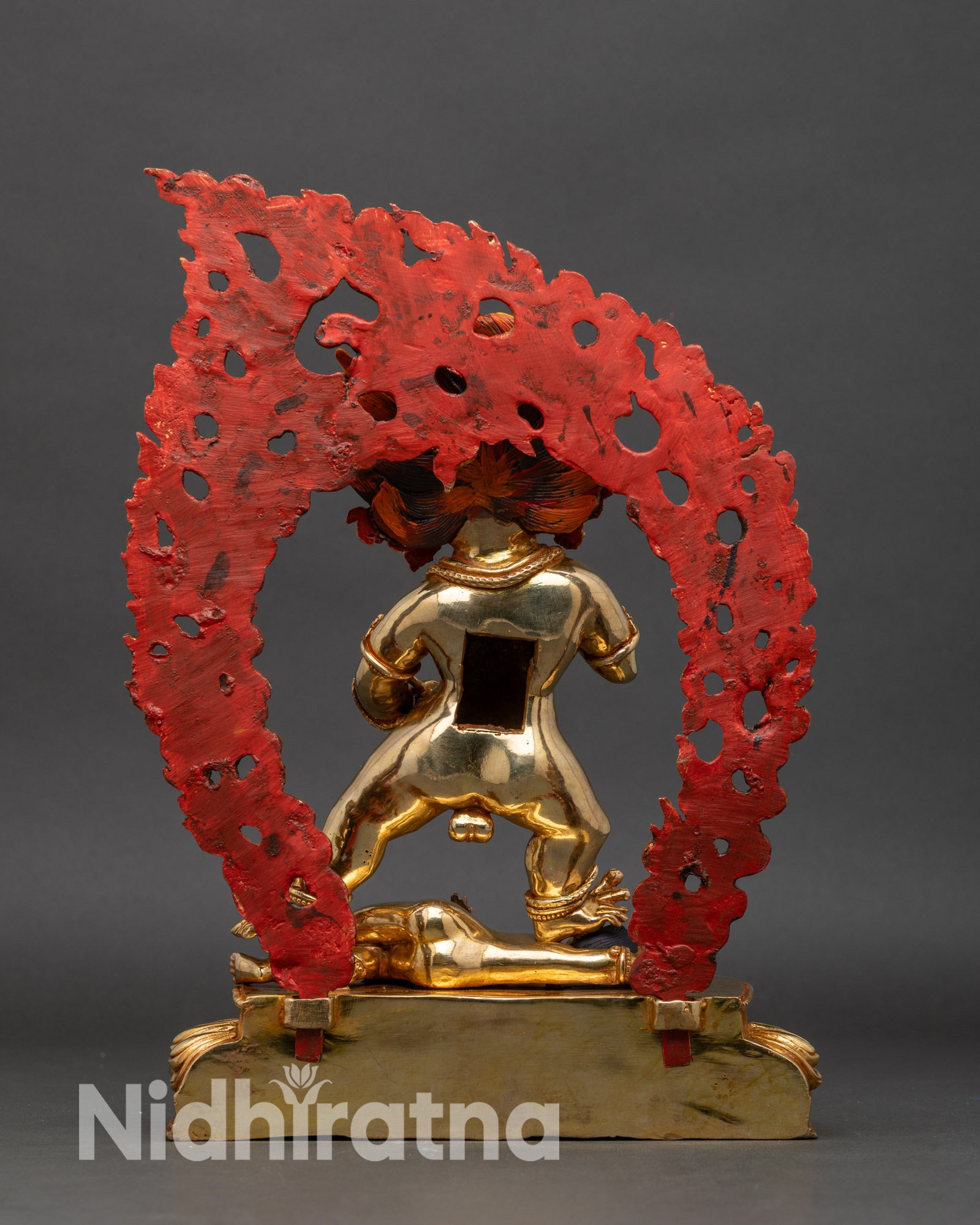 Back-view-Black-Dzambhala-statue-handcrafted-Nepalese-deity-protection-financial-stability