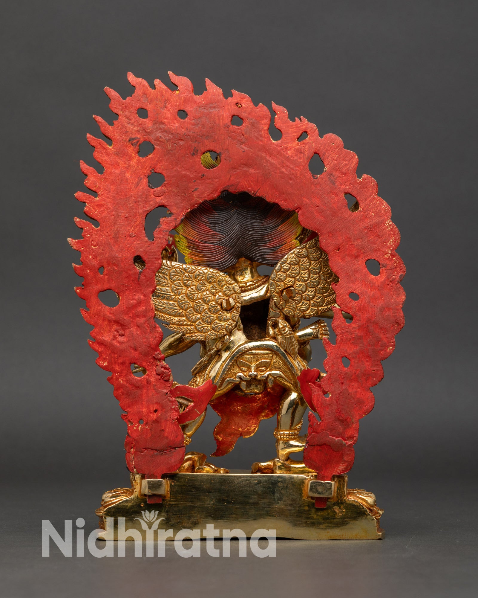 Back view of Vajrakilaya statue handcrafted Nepalese deity sacred tantric meditation decor