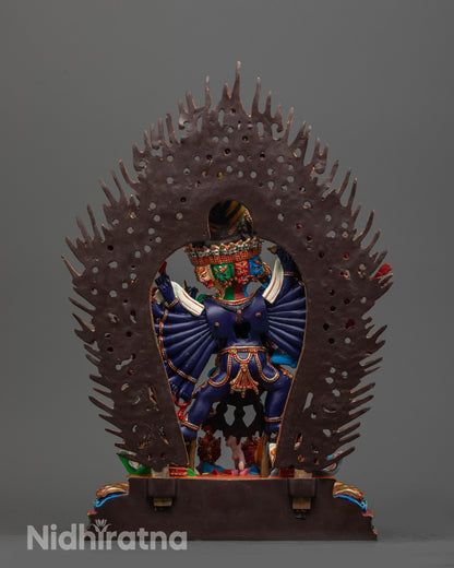 Back-view of Authentic Nepalese Yamantaka Statue handcrafted by master artisans