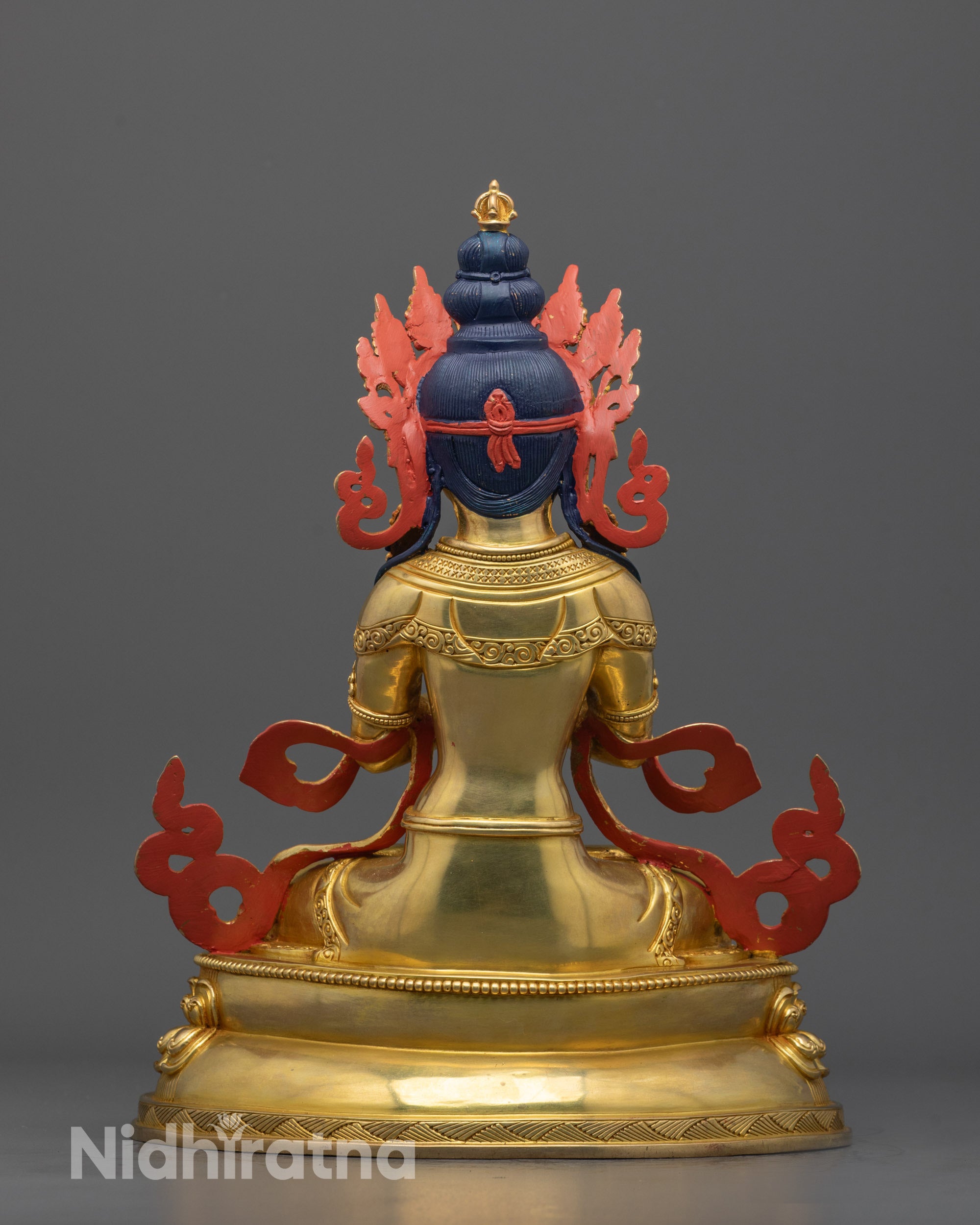 Back-view of Spiritual Vajradhara Statue crafted using lost wax method