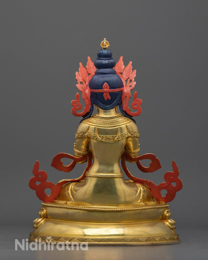 Back-view of Spiritual Vajradhara Statue crafted using lost wax method