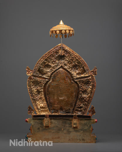 Back View of Dzambhala Statue Details | Rear image showing detailed craftsmanship