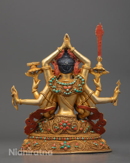 Back View of Traditional Namasangiti Statue Showing Lost Wax Craftsmanship and Mantra Chamber