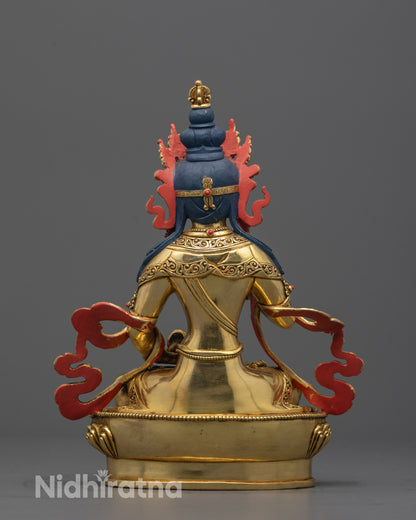Back View of Vajrasattva Statue Highlighting Detailed Crown
