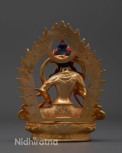 Back View of Vajrasattva Statue Showing Intricate Detailing and Consecration Chamber