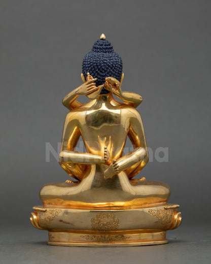 Back of Samantabhadra Buddha Statue engraved with Lantsa Buddhist mantra Nepal