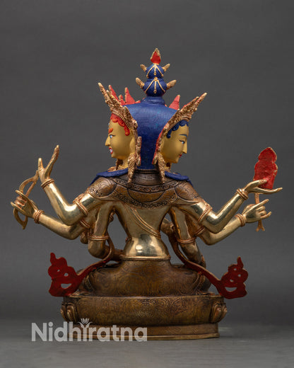 Back view 14-inch Dakini Namgyalma sculpture | gold and hand-painted finish | spiritual décor