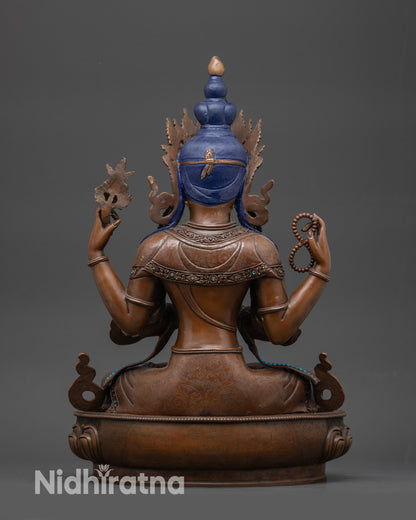 handmade Tibetan Avalokiteshvara figure