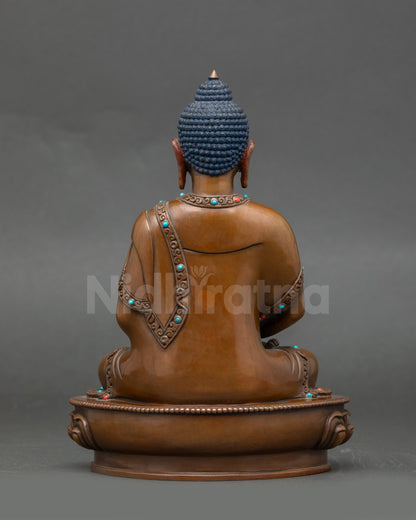 Back view Amida Nyorai Buddha | Handcrafted Nepalese copper idol for meditation décor