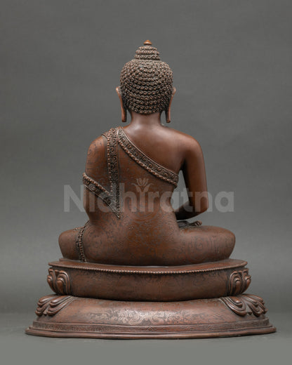 Back view Amida Nyorai Buddha | Handcrafted copper idol for sacred space and spiritual décor