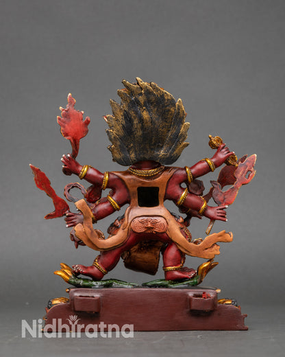 Back view Hayagriva Statue – handcrafted Newari copper artwork from Patan Nepal