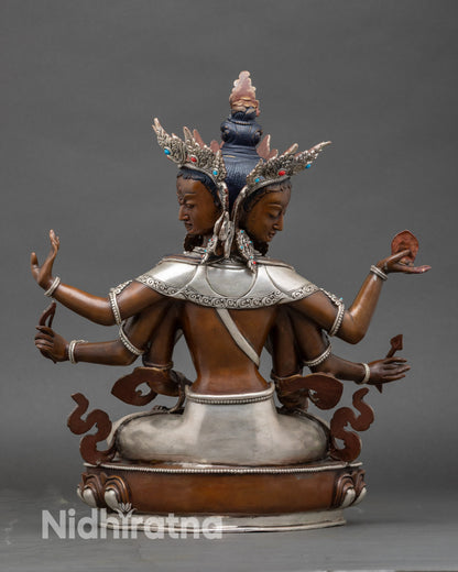 Back view Namgyalma statue – detailed robes and lotus pedestal, Himalayan Buddhist sculpture