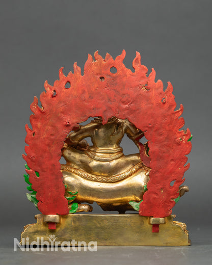 Back view Namtoshe Statue – flaming halo and vibrant hand-painted sacred sculpture