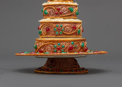 Back view Sacred 3 Inch Mandala copper body with detailed floral pattern engraving