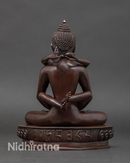 Back view Samantabhadra Yab Yum statue handcrafted Himalayan Buddhist altar sculpture