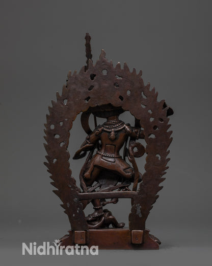 oxidized copper lion-faced dakini