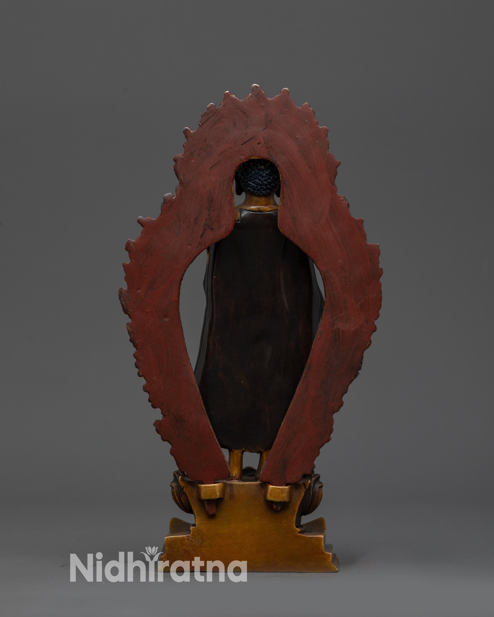 handmade oxidized copper Buddha statue