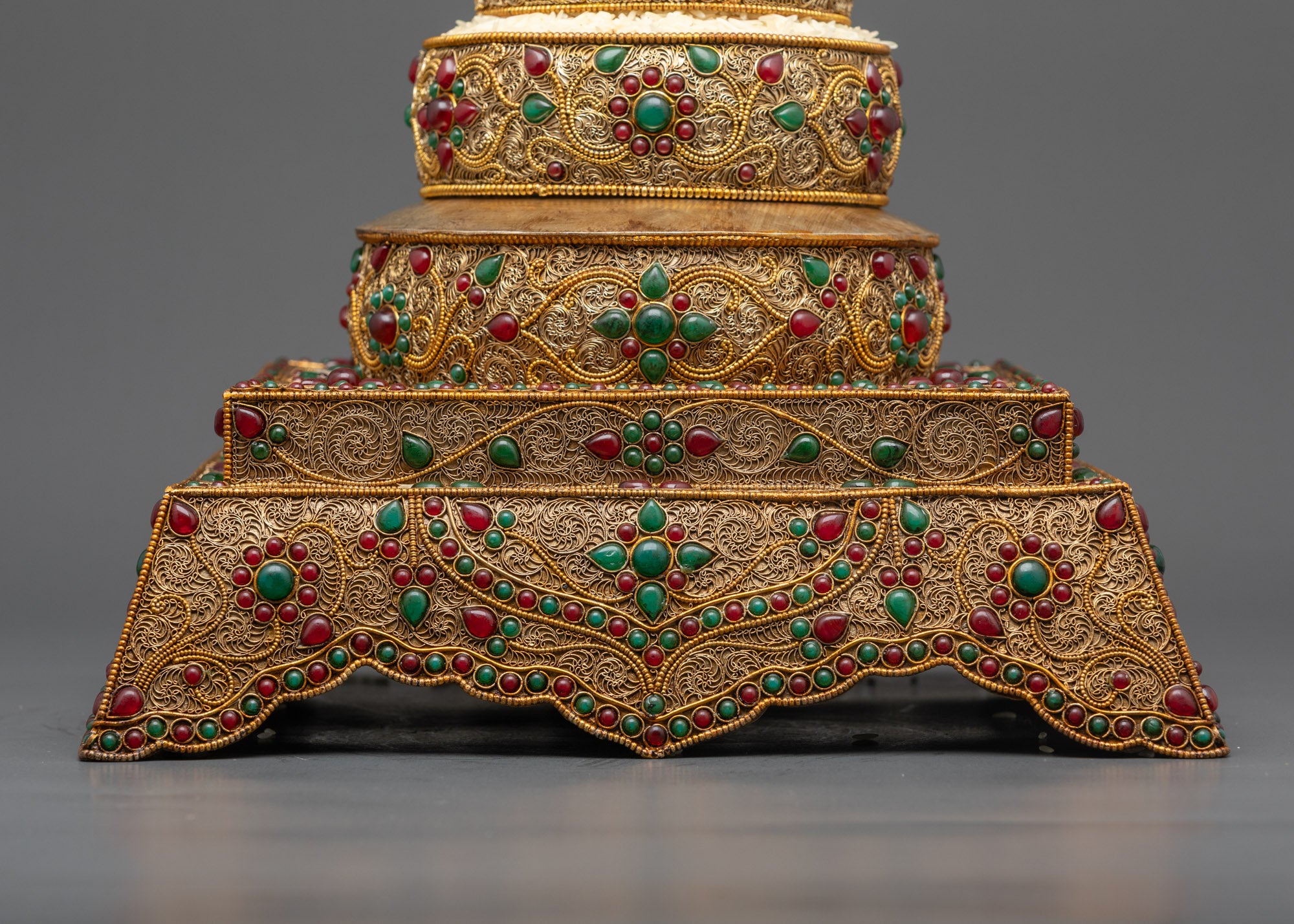 Back view Tibetan Mandala crafted by Nepalese artisans for rituals and meditation