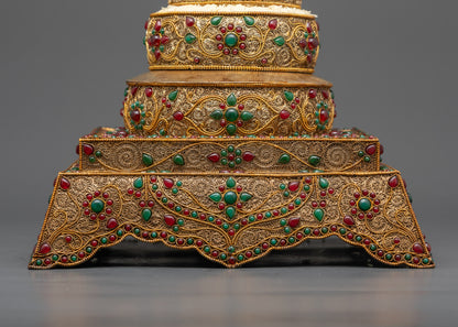 Back view Tibetan Mandala crafted by Nepalese artisans for rituals and meditation