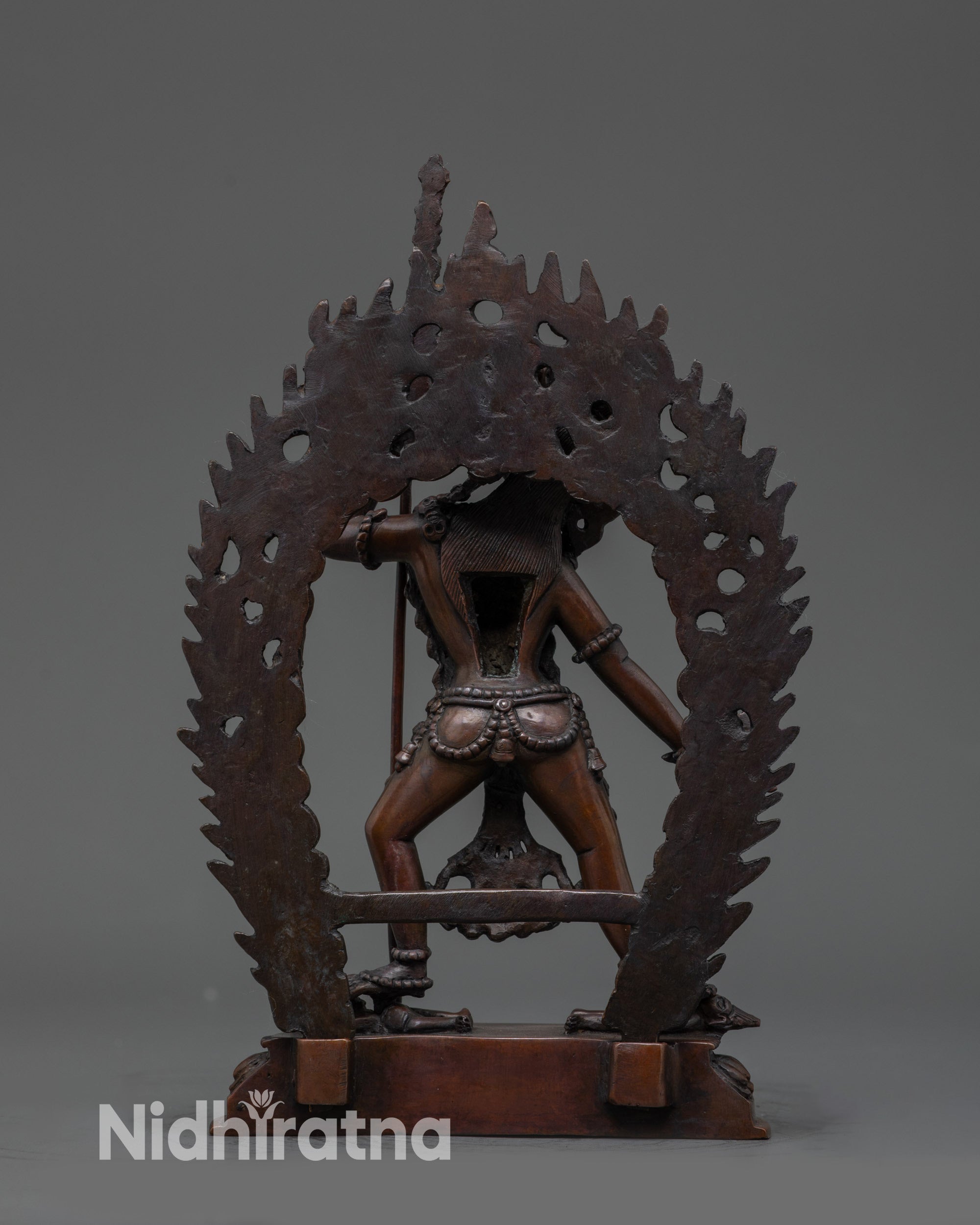 8.2” copper Buddhist dakini with dynamic posture