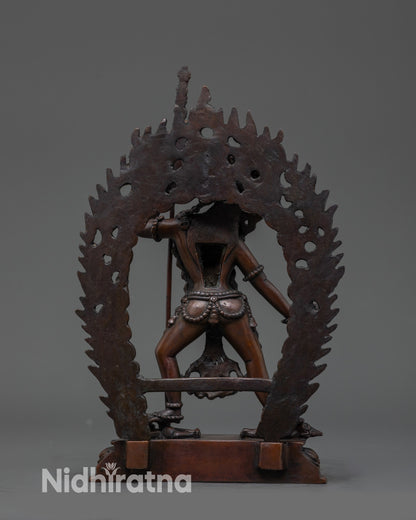 8.2” copper Buddhist dakini with dynamic posture