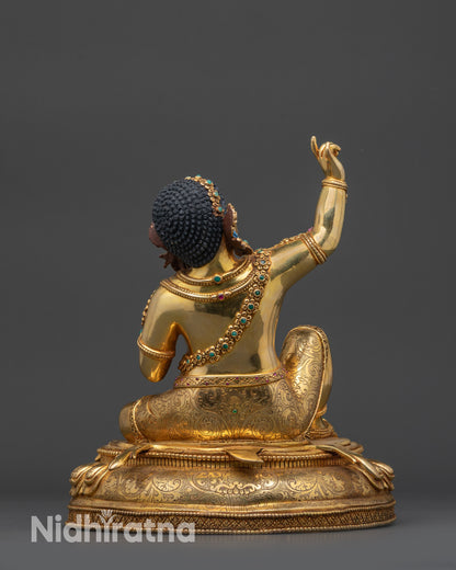 Back view Virupa Statue showing intricate carvings and gemstone-adorned ornaments 