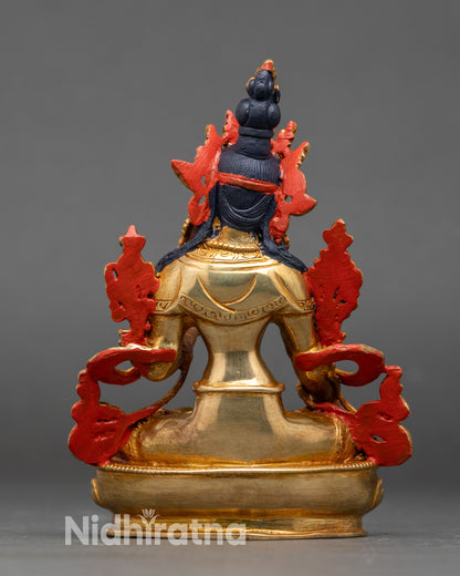 Back view White Tara statue, handmade Nepalese Buddhist art