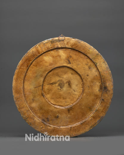 Back view copper Mandala Wall Hanging handcrafted in Nepal