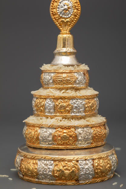 Back view detailed Himalayan Mandala representing balance and divine protection