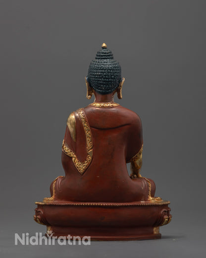 Back view highlighting detailed throne and carvings on Shakyamuni Buddha Statue